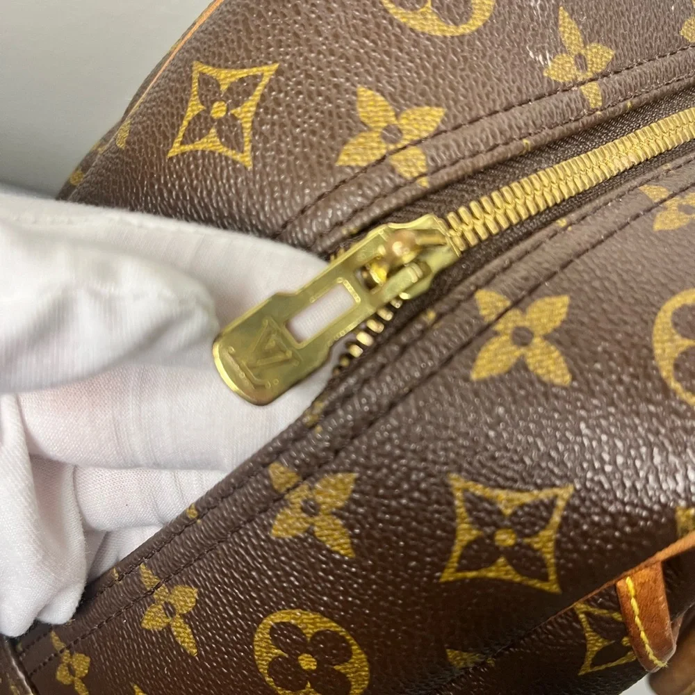 Louis Vuitton Brown Monogram Canvas Travel Bag with Vachetta Leather